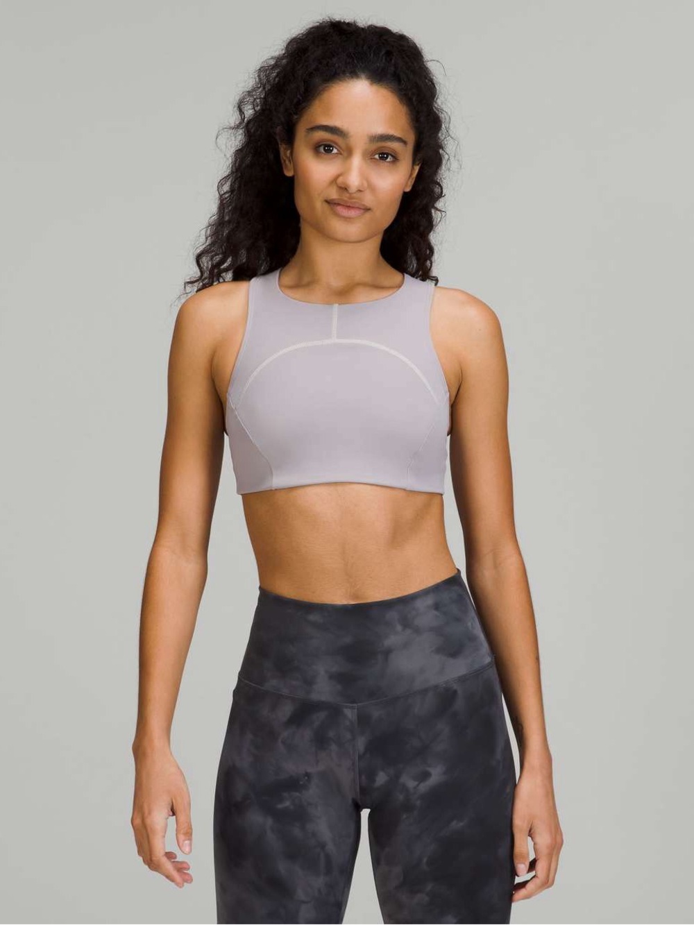 Lululemon Tough Train High Neck Sports Bra / Tank in Mauve Grey Light Sage